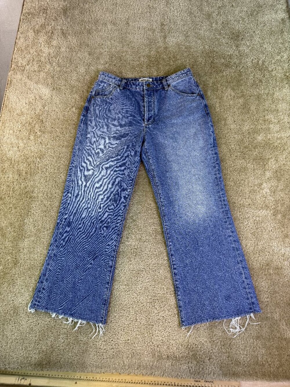 Rollas Womens Eastcoast Crop Flare Jeans Medium Wash High Rise Size 29 F769